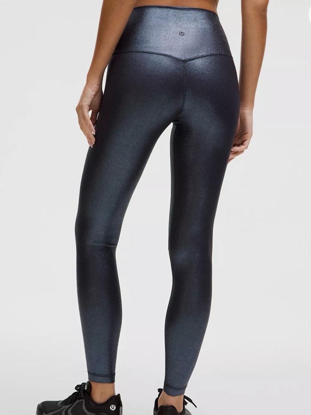 LULULEMON Align High-Rise Ribbed Pant Shine in Radiate Foil Print Black Night